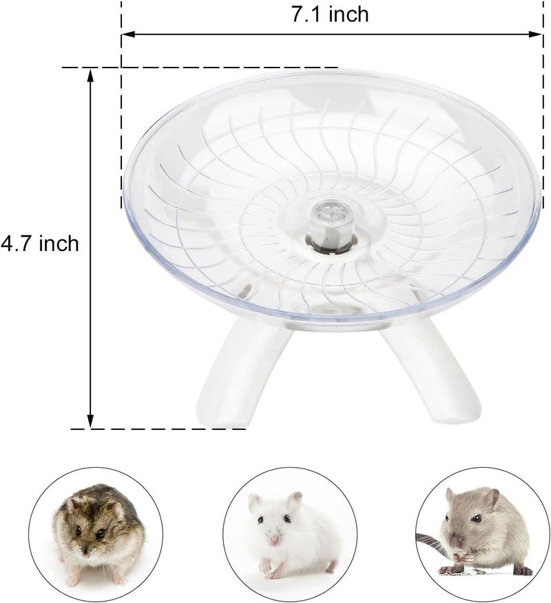 Reshiho Hamster Wheel Silent Hamster Exercise Wheel Running Spinner Hamster Flying Saucer for Hamsters Gerbils Mice and Other Small Pets (White) - Image 5